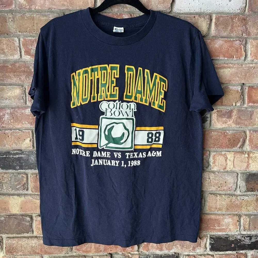 Vintage Cotton Bowl T Shirt XL 80s Champions 1988 Texas A&M Notre Dame XL - Picture 10 of 16
